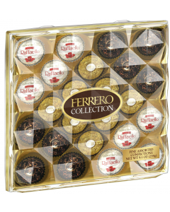 Ferrero Collection Fine Hazelnut Milk Chocolate and Coconut Assorted Confections, Perfect Valentine's Day Gift, 24 Count in a Diamond Gift Box