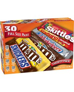 M&M'S, SNICKERS, 3 MUSKETEERS, SKITTLES & STARBURST Full Size Chocolate Candy Variety Mix